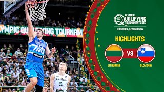 Lithuania  Slovenia  Final  Full Highlights  FIBA Olympic Qualifying Tournament 2020 [upl. by Tilney]