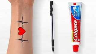 How To Make Tattoo At Home  Tattoo  Tattoo Designs  ABCD [upl. by Meggy184]