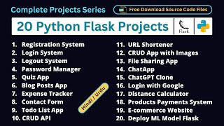 20 Python Flask Projects  Hindi  Urdu [upl. by Tsai638]