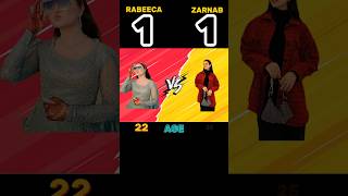 Rabeeca khan 🆚 Zarnab fatima 😲😈shorts [upl. by Pickering984]