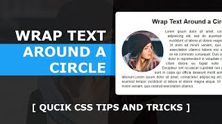 Wrap Text Around a Circle  Quick CSS Tips And Tricks [upl. by Kowatch]