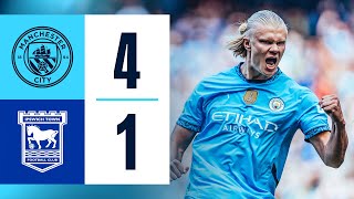 Highlights Man City 41 Ipswich Town  Haaland Hatrick De Bruyne Goal amp Gundogan returns [upl. by Moffat244]