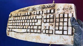 Extremely Dirty Yellowed Keyboard Restoration  ASMR Restoration Video [upl. by Nylehtak652]