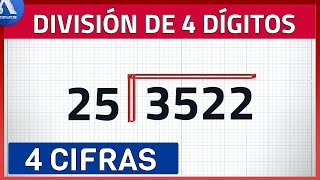 DIVISIÓN de 4 CIFRAS  Como DIVIDIR con 4 DÍGITOS Super fácil [upl. by Ynnattirb]