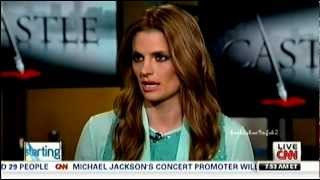 Stana Katic CNN Interview  Smooching amp Working Together April 1 2013 [upl. by Yrag]