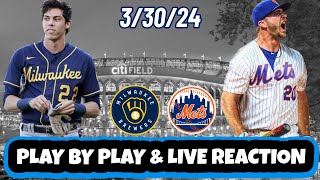 Milwaukee Brewers vs New York Mets Live Reaction  MLB Play by Play  Watch Party  Brewers vs Mets [upl. by Colpin]