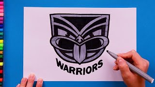 How to draw New Zealand Warriors Logo National Rugby League [upl. by Bac422]