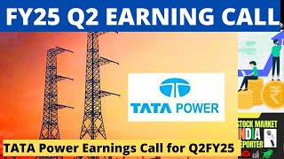 Tata Power Earnings Call for Q2FY25  q2fy25 q2result tatapowerstocknews tatapowerlatestnews [upl. by Nenney]