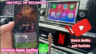 How to Install Wireless Apple CarPlay Netflix and YouTube in Seconds AI Box Lite One Car Stereo [upl. by Pernas]