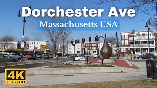 Driving Tour Boston Dorchester Ave 4K  Massachusetts USA [upl. by Manfred]