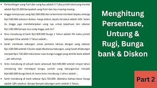 Menghitung Persentase Untung amp Rugi Bunga bank amp Diskon [upl. by Robinet812]