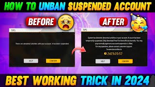 How To Unban Free Fire ID 2024  Free Fire ID Suspended Problem Solution  Recover Banned ID [upl. by Llewxam]