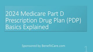 2024 Medicare Prescription Drug Plans PDPs Basics Explained [upl. by Asert453]