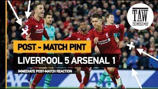 Firminos No Look Goal  Liverpool 5 Arsenal 1  Post Match Pint [upl. by Eseuqcaj]