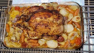 Pule me patate ne furre me shije te mrekullueshme  Oven roasted whole chicken and veggies [upl. by Eisor]