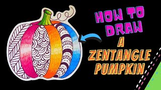 How to draw a Zentangle Pumpkin [upl. by Gargan]