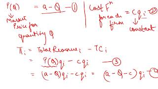 Cournot Modeln firms  Nash Equilibrium [upl. by Notlek]