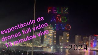 Full video de espectáculo de drones en Playa Cavancha de iquique año nuevo 2024 [upl. by Farhsa969]