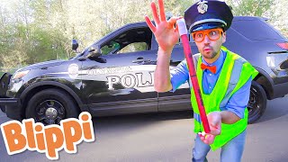 Blippi Explores a Police Car  Educational Videos for Kids [upl. by Sharon]