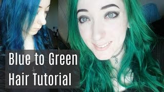 FROM BLUE TO GREEN HAIR  How to use Colour B4  Apple Green hair dye  Hair Tutorials [upl. by Cam]