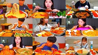 Asmr Mukbang Korean Spicy Food Eating Video Spicy Noodles [upl. by Jacobo]