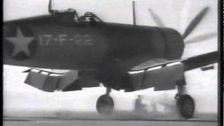 amazing Vought F4U Corsair carrier landing [upl. by Yraccaz]