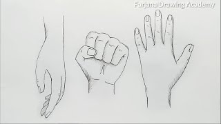 hands drawing tutorial for beginners  3 Different Ways [upl. by Dagnah]