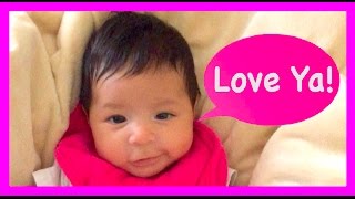 Youngest Ever Talking Baby Grace 6 weeks old Says quotLove Youquot [upl. by Llehsad732]