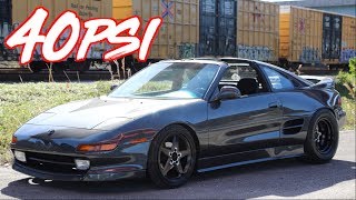 Rowdy K20 MR2 on 40PSI Encounters Supercar on the Highway [upl. by Powel]