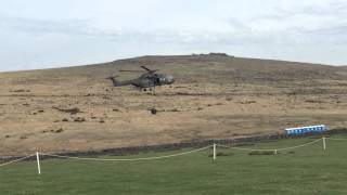 Low Flying Helicopter downdraft takes out Portaloo toilets [upl. by Nnairret828]