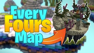 Every Bedwars FoursThrees Map [upl. by Laleb]