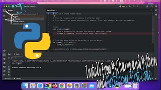 Install Free PyCharm and Python and Write Your First Code [upl. by Esahc542]