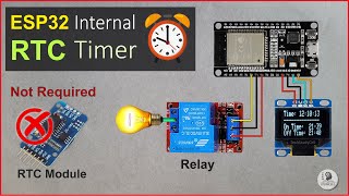 ESP32 Internal RTC Timer control Relay without RTC module  RealTime Clock with NTP Server [upl. by Deerc961]