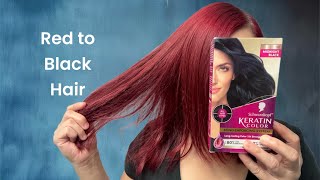 Dying my hair from Red To Black Schwarzkopf Midnight Black [upl. by Aicat]