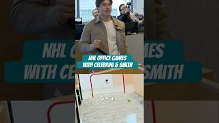 Celebrini Smith Play Office Game at NHL HQ 🏒🥅 [upl. by Repooc]