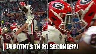 14 POINTS IN 20 SECONDS 😱 Georgia score a TD force a fumble amp score AGAIN vs FSU 👀 [upl. by Haraz731]