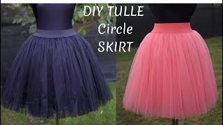 DIY TULLE CIRCLE SKIRT WITH ELASTIC  Pesh style tulleskirt tulle [upl. by Ainsworth120]