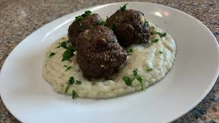 Kelsey in the Kitchen  Mozzarella Stuffed Meatballs amp Cauliflower Mash [upl. by Solley83]