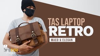 Review Post Bag leather Retro Brown for laptop 14 inch – Tas Laptop 14 inchi Maco amp Elegan [upl. by Nauqad993]