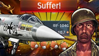 I tried turn fighting in a plane that cant turn  F104G War Thunder Experience [upl. by Peppie]