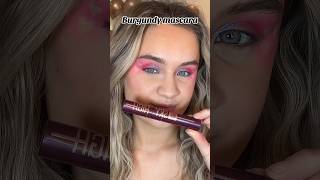 TRYING BURGUNDY MASCARA MAYBELLINE SKY HIGH COLOURED MASCARA REVIEW AND TRY ON [upl. by Anifesoj]