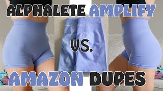 Gym Shorts Review  ALPHALETE AMPLIFY SHORTS VS AMAZON DUPES [upl. by Keverne868]