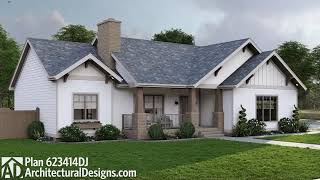 Charming Craftsman House Plan 623414DJ Walkthrough Tour  Architectural Designs [upl. by Bettine]