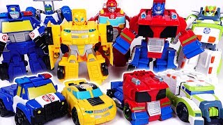 Dinosaur set a fire Go Transformers Rescue bots Optimus Prime Bumblebee  DuDuPopTOY [upl. by Jeffrey]