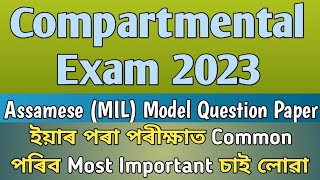 Assamese MIL Model Question Paper Important for HSLC Compartmental Exam 2023 [upl. by Ellehcil775]