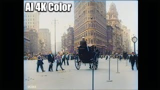 4K DeOldify Colorization  1911 New York City in Color [upl. by Dnana]