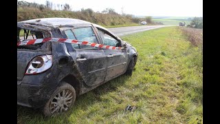 Somme  une voiture fait des tonneaux dans le secteur de Moreuil [upl. by Joktan732]