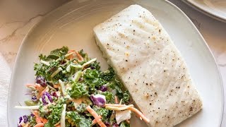 Quick Baked Halibut Filet Recipe [upl. by Atinel]