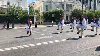 Evzones weekly march through the streets of Athens on Sunday 1st July 2018 [upl. by Moyers]