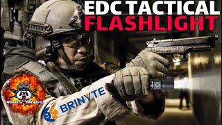 Brinyte PT16 2000 Lumens Rechargeable Tactical Flashlight USBC Compact DualSwitch LED Bright Light [upl. by Evette180]